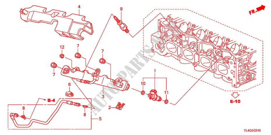INJECTEUR DE CARBURANT(2.0L) pour Honda ACCORD TOURER 2.0 S 5 Portes 5 vitesses automatique 2012