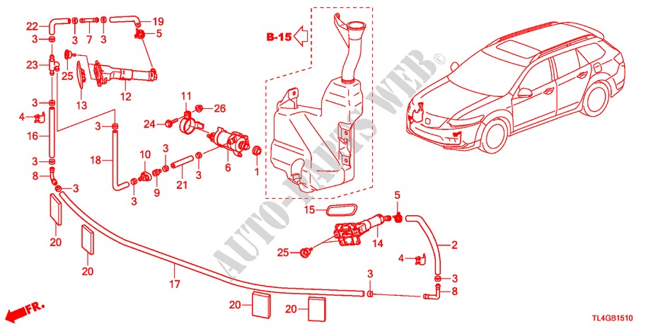 LAVE GLACE DE PROJECTEUR pour Honda ACCORD TOURER 2.0 S 5 Portes 5 vitesses automatique 2012