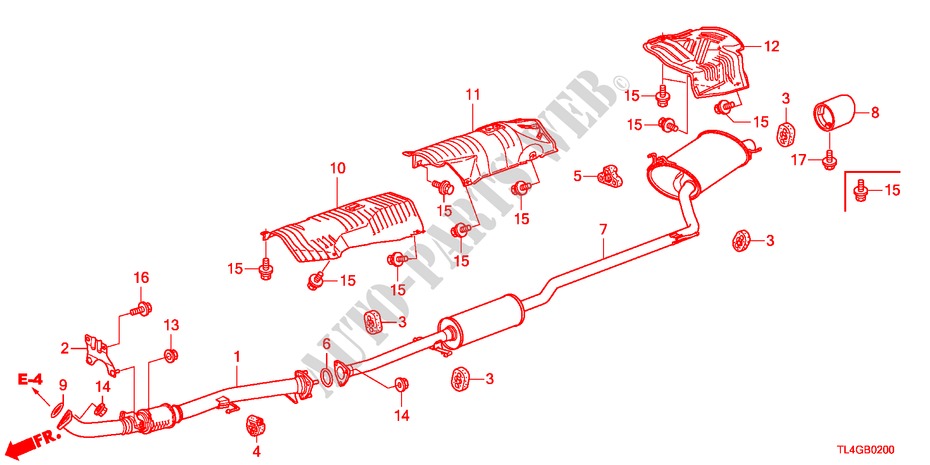 TUYAU D'ECHAPPEMENT(2.0L) pour Honda ACCORD TOURER 2.0 S 5 Portes 5 vitesses automatique 2012