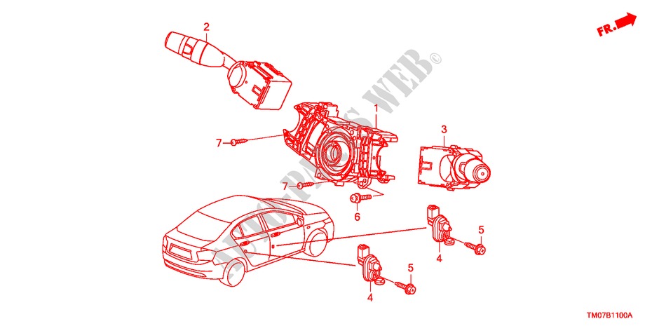 COMMUTATEUR COMBINE pour Honda BALLADE VTI-L 4 Portes 5 vitesses automatique 2011