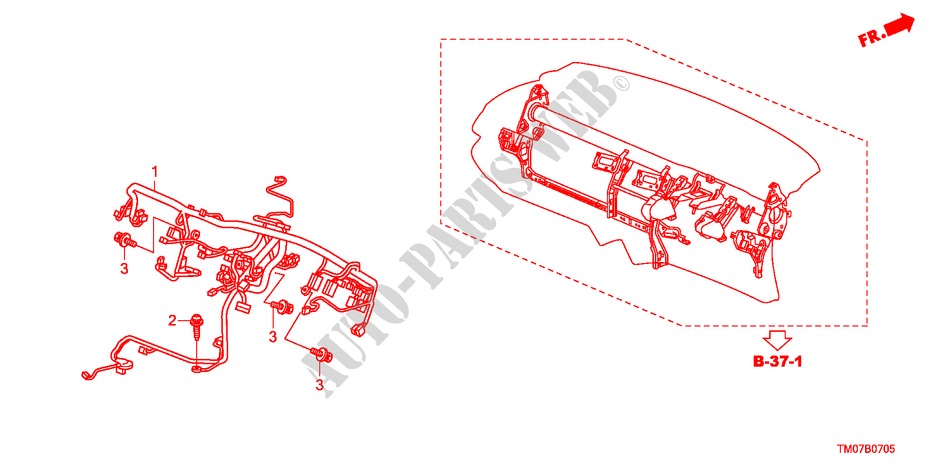FAISCEAU DES FILS(2)(RH) pour Honda BALLADE VTI-L 4 Portes 5 vitesses automatique 2011