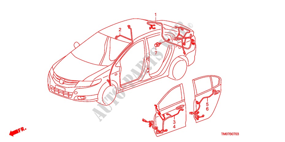 FAISCEAU DES FILS(4)(LH) pour Honda CITY 1.4ES 4 Portes 5 vitesses automatique 2009