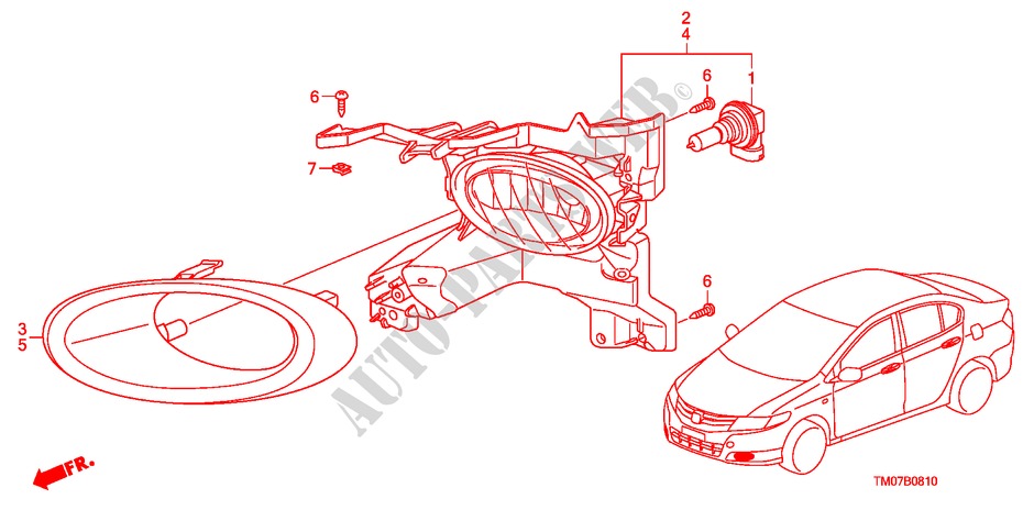 PHARE ANTIBROUILLARD pour Honda BALLADE VTI-L 4 Portes 5 vitesses automatique 2011