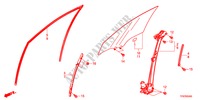 VITRE PORTE AVANT/REGULATEUR pour Honda CROSSTOUR EX 5 Portes 5 vitesses automatique 2011