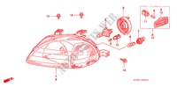PROJECTEUR pour Honda CIVIC EXI 3 Portes 4 vitesses automatique 2000