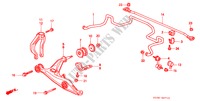 STABILISATEUR AVANT/ BRAS INFERIEUR AVANT pour Honda CIVIC VTI 3 Portes full automatique 1996