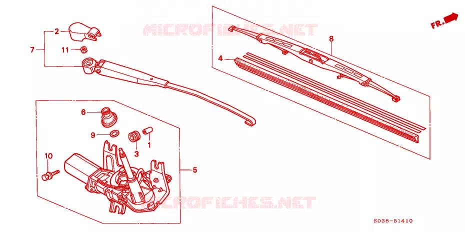 ESSUIE-GLACE ARRIERE Honda  CIVIC 1996 VTI R 5 vitesses manuelles 