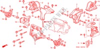 SUPPORTS DE MOTEUR(CVT) pour Honda CIVIC EXI 4 Portes 4 vitesses automatique 2000