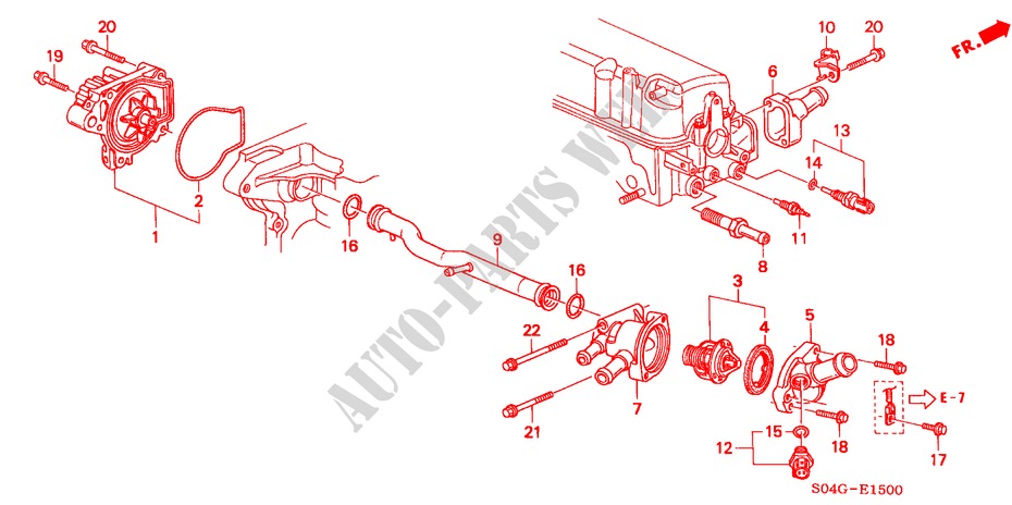 POMPE A EAU/CAPTEUR (1) pour Honda CIVIC LXI 4 Portes 4 vitesses automatique 2000
