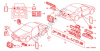 EMBLEMES pour Honda PRELUDE VTI-R 2 Portes 4 vitesses automatique 1998