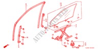 FENETRE DE PORTE AVANT/ REGULATEUR DE PORTE pour Honda HR-V 4WD 5 Portes 5 vitesses manuelles 2005