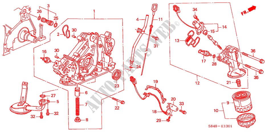 POMPE A HUILE/FILTRE TAMIS A HUILE (V6) pour Honda ACCORD V6 4 Portes 4 vitesses automatique 2000