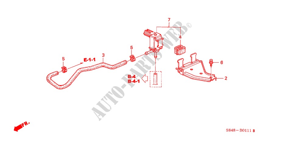 SOLENOIDE COMMANDE PURGE SOUPAPE(V6) pour Honda ACCORD V6 4 Portes 4 vitesses automatique 2000