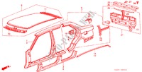 STRUCTURE DE CARROSSERIE(4)(4 PORTES) pour Honda ACCORD GL 4 Portes 5 vitesses manuelles 1983