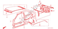 STRUCTURE DE CARROSSERIE(3) pour Honda ACCORD EX-R 3 Portes 4 vitesses automatique 1985