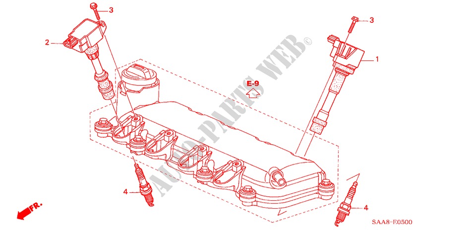 BOBINE D'ALLUMAGE/BOUCHON pour Honda JAZZ 1.3LX 5 Portes full automatique 2005