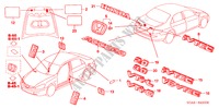 EMBLEMES/ETIQUETTES DE PRECAUTIONS pour Honda ACCORD VTIL 4 Portes 5 vitesses automatique 2005