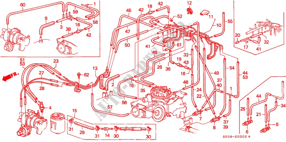 INSTALLER LA TUBULURE(3) pour Honda ACCORD EX 4 Portes 4 vitesses automatique 1988