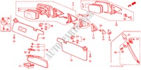 MIROIR/PARE SOLIEIL pour Honda PRELUDE 4WS 2.0 SI 2 Portes 5 vitesses manuelles 1989