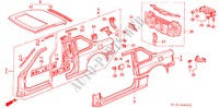 STRUCTURE DE CARROSSERIE(3) pour Honda PRELUDE 4WS 2.0 SI 2 Portes 5 vitesses manuelles 1989