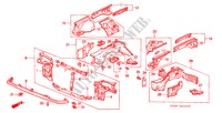 STRUCTURE DE CARROSSERIE(1) pour Honda CIVIC GL 3 Portes 5 vitesses manuelles 1990