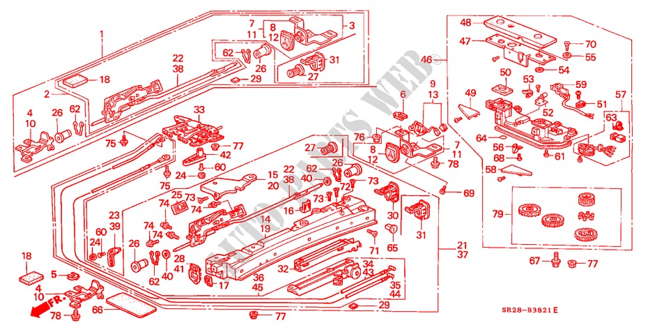 VERROUILLAGE LATERAL TOIT(2) pour Honda CIVIC CRX SIR-T 2 Portes 5 vitesses manuelles 1993