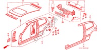 STRUCTURE DE CARROSSERIE(3) pour Honda CIVIC SI 3 Portes 5 vitesses manuelles 1994