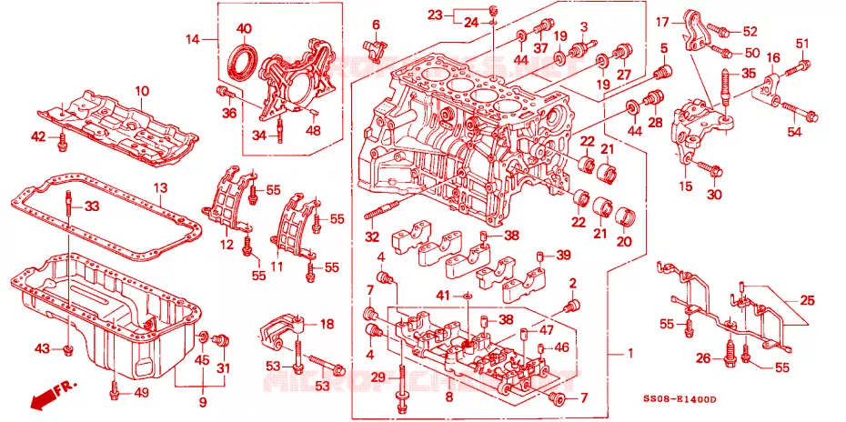 BLOC-CYLINDRES/CARTER D'HUILE Honda  PRELUDE 1994 VTI R 5 vitesses manuelles 