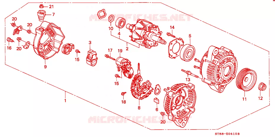 ALTERNATEUR(DENSO) Honda  INTEGRA 2001 GS-R 4 vitesses automatique 