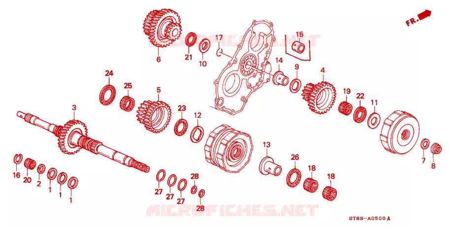 ARBRE PRINCIPAL Honda  INTEGRA 2001 GS-R 4 vitesses automatique 