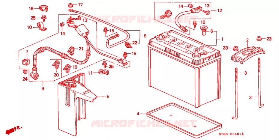 BATTERIE(RH) Honda  INTEGRA 2000 GS-R 4 vitesses automatique 