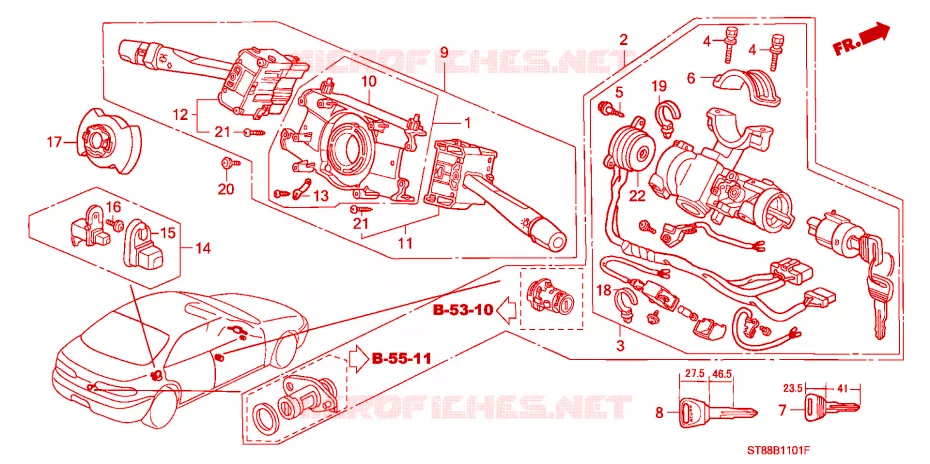 COMMUTATEUR COMBINE(RH) Honda  INTEGRA 2000 GS-R 4 vitesses automatique 