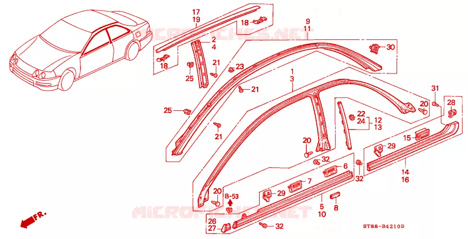 MOULAGE Honda  INTEGRA 1998 GS-R 4 vitesses automatique 