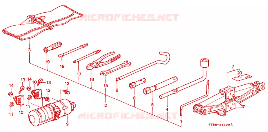 OUTILS/CRIC Honda  INTEGRA 2001 GS-R 4 vitesses automatique 