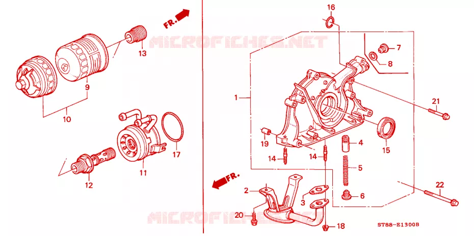 POMPE A HUILE/FILTRE-TAMIS A HUILE Honda  INTEGRA 1999 GS-R 4 vitesses automatique 
