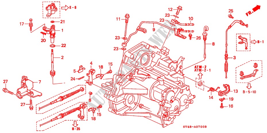 LEVIER DE COMMANDE pour Honda ACCORD EX-R 4 Portes 4 vitesses automatique 1994
