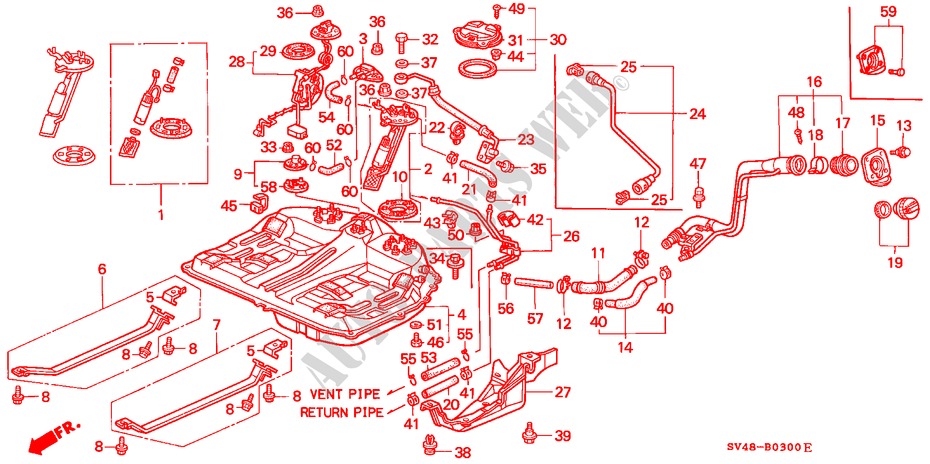 RESERVOIR A CARBURANT(1) pour Honda ACCORD LX 4 Portes 5 vitesses manuelles 1995