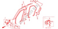GARNITURE DE MONTANT(RH) pour Honda ACURA 2.5TL 2.5TL 4 Portes 4 vitesses automatique 1997