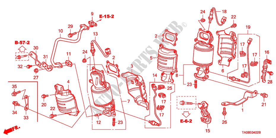CONVERTISSEUR(3.5L) pour Honda ACCORD 3.5EX 4 Portes 5 vitesses automatique 2011