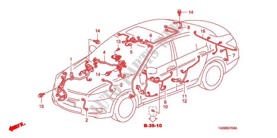 FAISCEAU DES FILS(3)(LH) pour Honda ACCORD 2.0EX 4 Portes 5 vitesses manuelles 2010