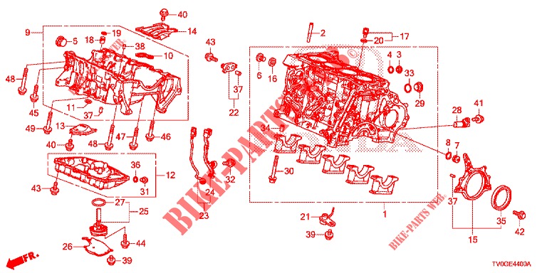 BLOC CYLINDRES/CARTER D'HUILE (DIESEL) pour Honda CIVIC DIESEL 1.6 EXECUTIVE 5 Portes 6 vitesses manuelles 2015