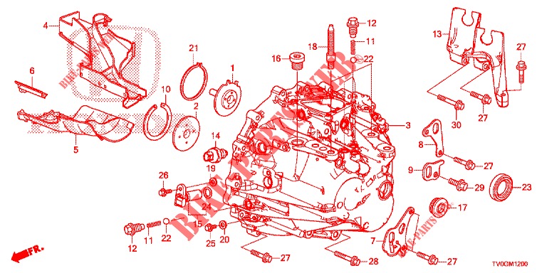 BOITE DE VITESSES (DIESEL) pour Honda CIVIC DIESEL 1.6 EXECUTIVE 5 Portes 6 vitesses manuelles 2015
