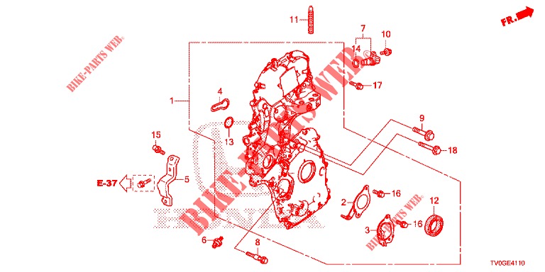 CARTER DE CHAINE (DIESEL) pour Honda CIVIC DIESEL 1.6 EXECUTIVE 5 Portes 6 vitesses manuelles 2015