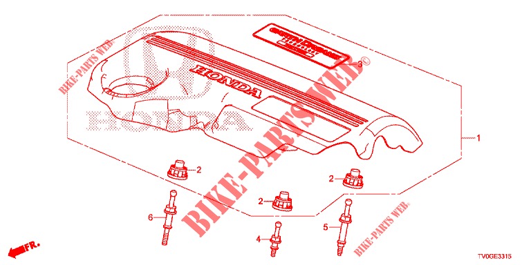 COUVERCLE DE MOTEUR (DIESEL) pour Honda CIVIC DIESEL 1.6 EXECUTIVE 5 Portes 6 vitesses manuelles 2015