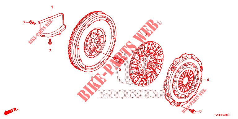 EMBRAYAGE (DIESEL) pour Honda CIVIC DIESEL 1.6 EXECUTIVE 5 Portes 6 vitesses manuelles 2015