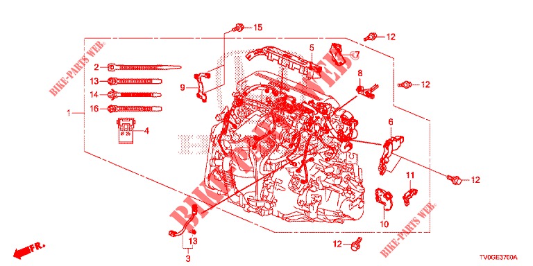 FAISCEAU DES FILS (DIESEL) pour Honda CIVIC DIESEL 1.6 EXECUTIVE 5 Portes 6 vitesses manuelles 2015