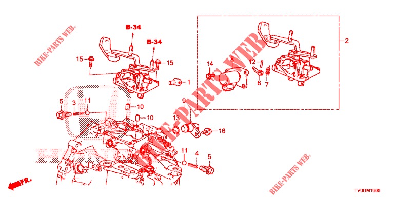 LEVIER DE CHANGEMENT (DIESEL) pour Honda CIVIC DIESEL 1.6 EXECUTIVE 5 Portes 6 vitesses manuelles 2015