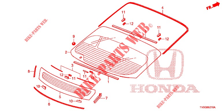 PARE BRISE ARRIERE pour Honda CIVIC DIESEL 1.6 EXECUTIVE 5 Portes 6 vitesses manuelles 2015