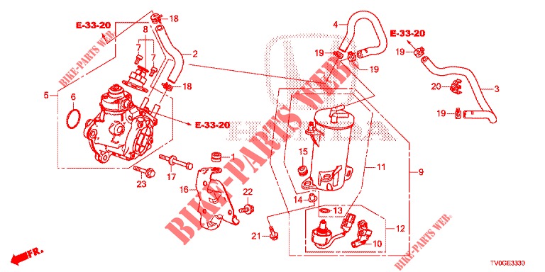 POMPE A HAUTE PRESSION (DIESEL) pour Honda CIVIC DIESEL 1.6 EXECUTIVE 5 Portes 6 vitesses manuelles 2015