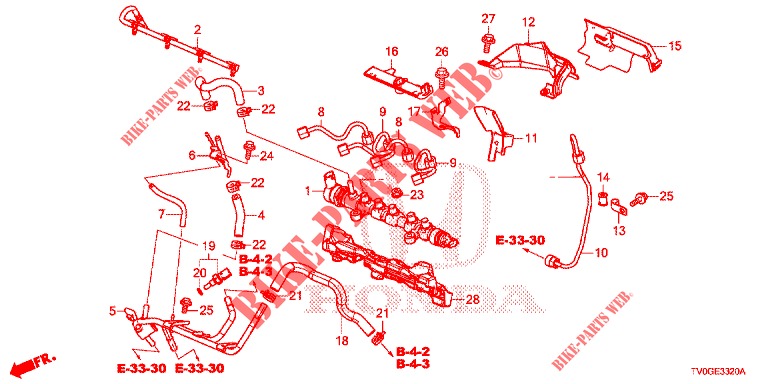 TRINGLE DE CARBURANT (DIESEL) pour Honda CIVIC DIESEL 1.6 EXECUTIVE 5 Portes 6 vitesses manuelles 2015